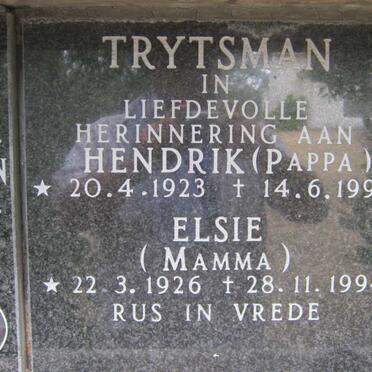 TRYTSMAN Hendrik 1923-1990 &amp; Elsie 1926-1994