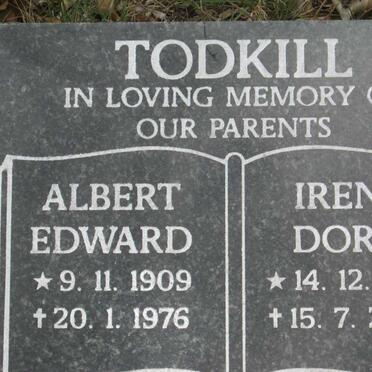 TODKILL Albert Edward 1909-1976 &amp; Irene Doris 1913-2008