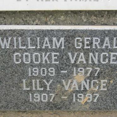 VANCE William Gerald Cooke 1909-1977 &amp; Lily 1907-1997