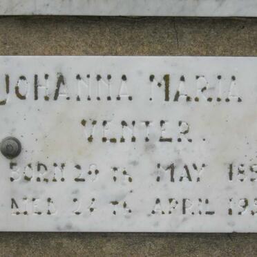 VENTER Johanna Maria M. 1899-1958