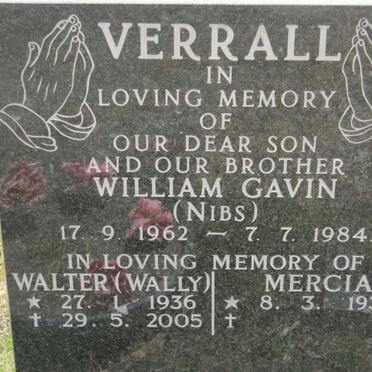 VERRALL William Gavin 1962-1984 :: VERRALL Walter 1936-2005 &amp; Mercia 1939-