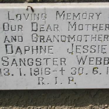 WEBB Daphne Jessie Sangster 1916-1995