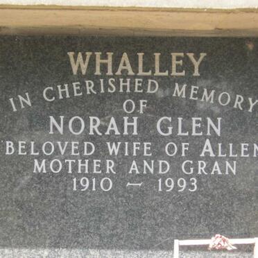 WHALLEY Norah Glen 1910-1993