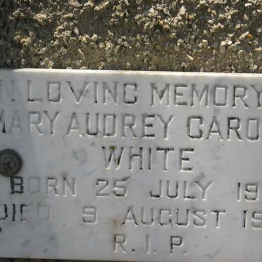 WHITE Mary Audrey Caroline 1917-1974