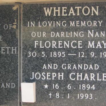 WHEATON Joseph Charles 1894-1993 &amp; Florence May 1895-1983