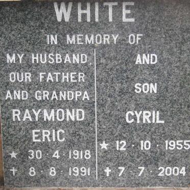 WHITE Raymond Eric 1918-1991 &amp; Cyril 1955-2004