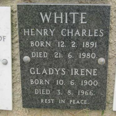 WHITE Henry Charles 1891-1980 &amp; Gladys Irene 1900-1966