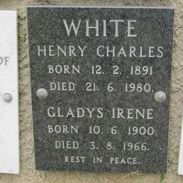 WHITE Henry Charles 1891-1980 &amp; Gladys Irene 1900-1966