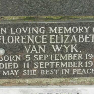 WYK Florence Elizabeth, van 1908-1987