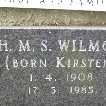 WILMOT H.M.S. nee KIRSTEN 1908-1985