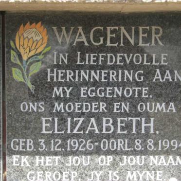 WAGENER Elizabeth 1926-1994