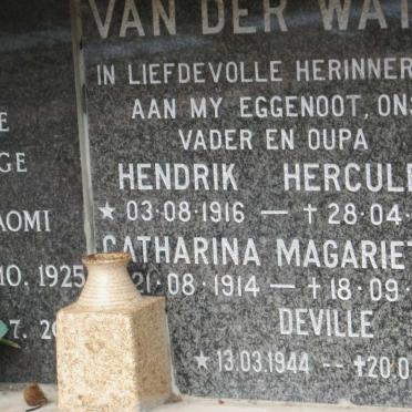 WATT Hendrik Hercules, van der 1916-1992 &amp; Catharina Magareitha 1914-1997 :: WATT Deville, van der 1944-2010