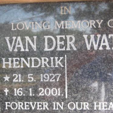 WATT Hendrik, van der 1927-2001