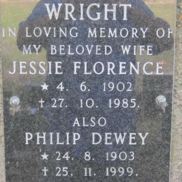 WRIGHT Philip Dewey 1903-1999 &amp; Jessie Florence 1902-1985
