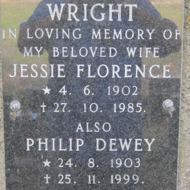 WRIGHT Philip Dewey 1903-1999 &amp; Jessie Florence 1902-1985