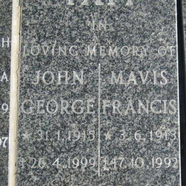 ? John George 1915-1999 &amp; Mavis Francis 1913-1992