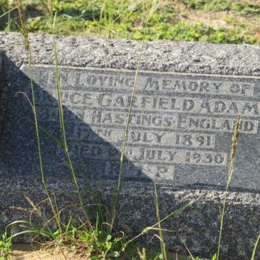 ADAMS Bruce Garfield 1891-1930