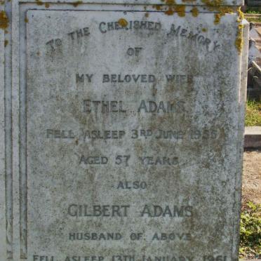 ADAMS Gilbert -1961 &amp; Ethel 1955