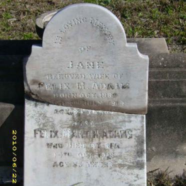 ADAMS Felix Martin -19?8 &amp; Jane 188?-1914