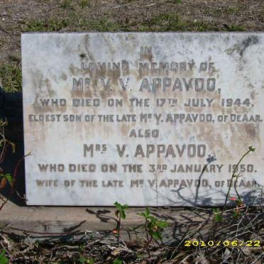 APPAVOO V. -1950 :: APPAVOO V.V. -1944