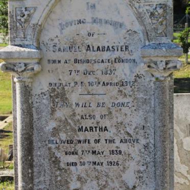 ALABASTER Samuel 1837-1912 &amp; Martha 1839-1926