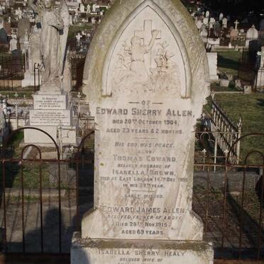 ALLEN Edward James -1915 :: ALLEN Thomas Edward -1905 :: ALLEN Edward Sherry :: HEALY Isabella Sherry -1917
