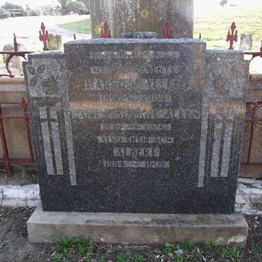 ALLEN James Sherry 1856-1926 &amp; Harriet 185?-1904 :: ALLEN Albert 1884-1902