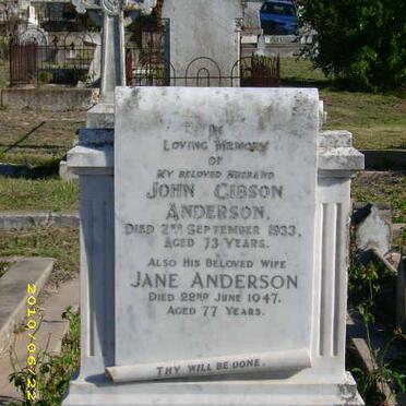 ANDERSON John Gibson -1933 &amp; Jane -1947