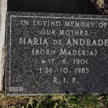 ANDRADE Maria, de nee MADERIA 1901-1985