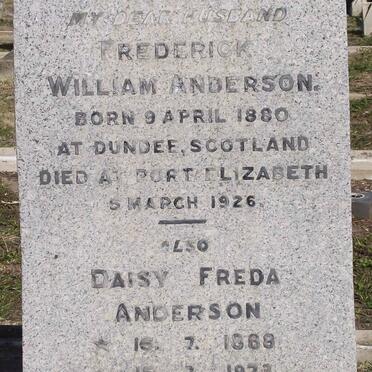 ANDERSON Frederick William 1880-1926 &amp; Daisy Freda 1888-1973