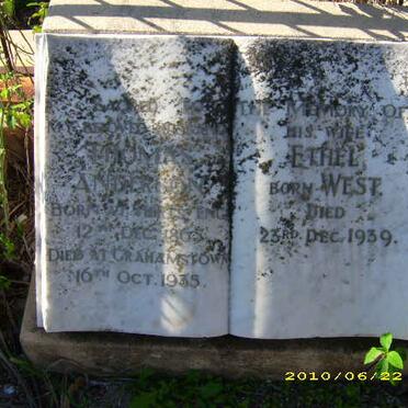 ANDERSON Thomas 1865-1935 &amp; Ethel WEST -1939
