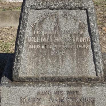 ARMSTRONG William -1932 &amp; Mary O'CONNOR -1953