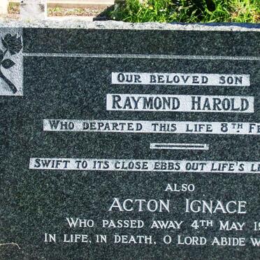 BAGGOTT Raymond Harold -1946 :: BAGGOTT Acton Ignace -1963