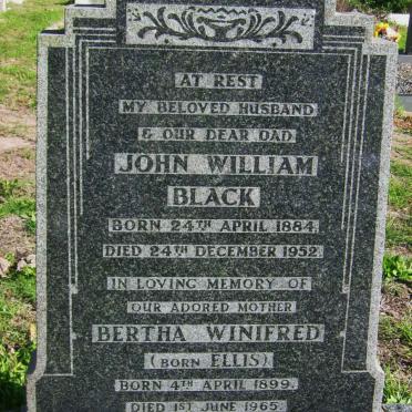 BLACK John William 1884-1952 &amp; Bertha Winnifred ELLIS 1899-1965