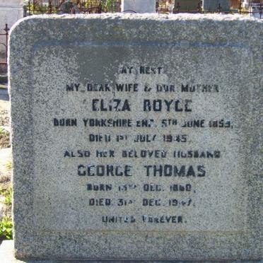 BOYCE George Thomas 1860-1947 &amp; Eliza 1859-1945