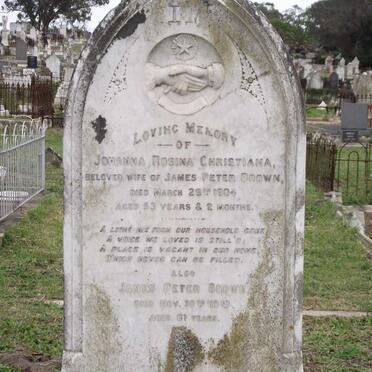 BROWN James Peter -1910 &amp; Johanna Rosina Christiana -1904 