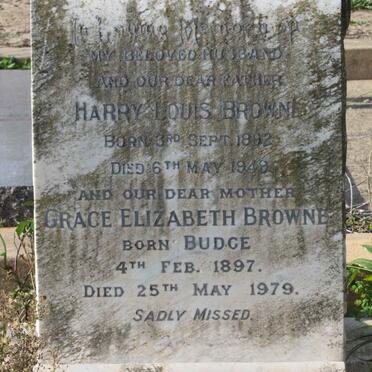 BROWN Harry Louis 1892-1949 &amp; Grace Elizabeth BUDGE 1897-1979