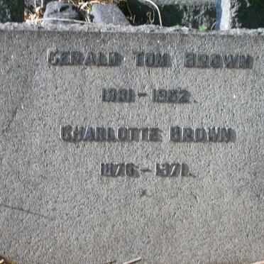BROWN Gerald Tom 1881-1952 &amp; Charlotte 1876-1971