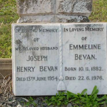 BEVAN Joseph Henry -1954 &amp; Emmeline 1882-1976
