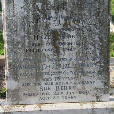 BERRY William Cecil B. -1964 &amp; Sue -1980 :: BERRY Hazel 1926-1938