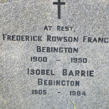 BEBINGTON Frederick Rowson Francis 1900-1950 &amp; Isobel Barrie 1905-1994