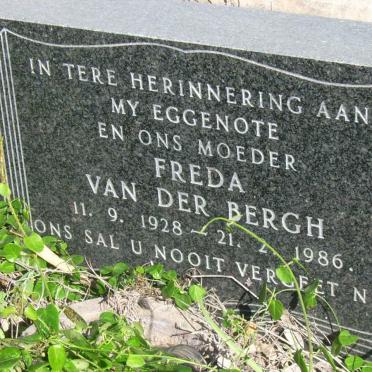 BERGH Freda, van der 1928-1986