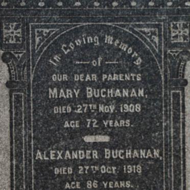 BUCHANAN Alexander -1918 &amp; Mary -1908 