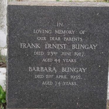 BUNGAY Frank Ernest -1927 &amp; Barbara -1952