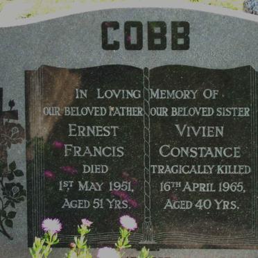 COBB Ernest Francis -1951 &amp; Vivien Constance -1965