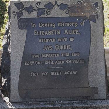 CURRIE Elizabeth Alice -1918