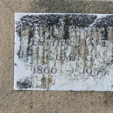 CUMING Esther Jane 1866-1953