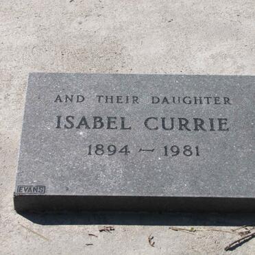 CURRIE Isabel 1894-1981