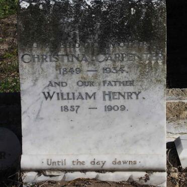 CARPENTER William Henry 1857-1909 &amp; Christina 1849-1934