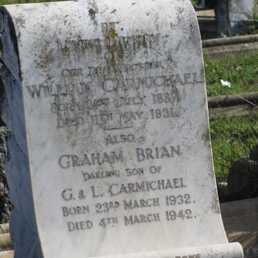 CARMICHAEL William 1887-1931 :: CARMICHAEL Graham Brian 1932-1942